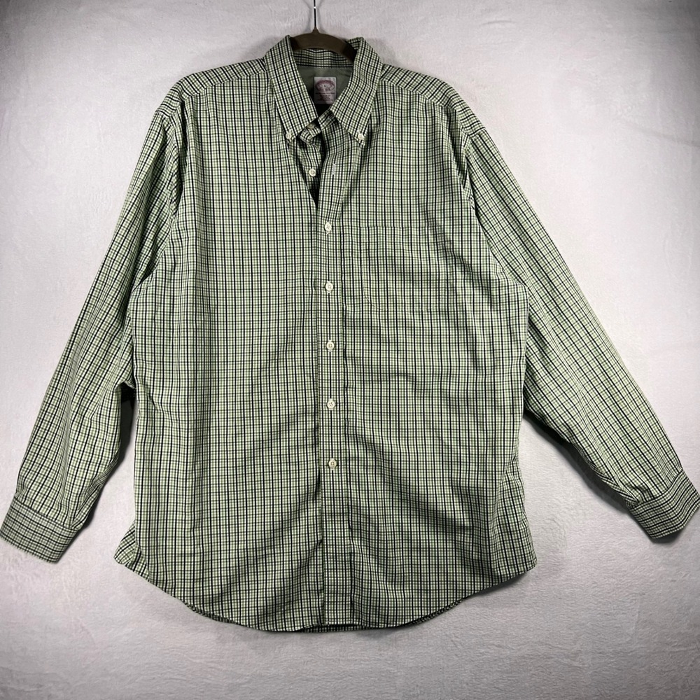 Brooks Brothers Mens Regular Fit Non Iron Gingham Button Down Shirt‎ L